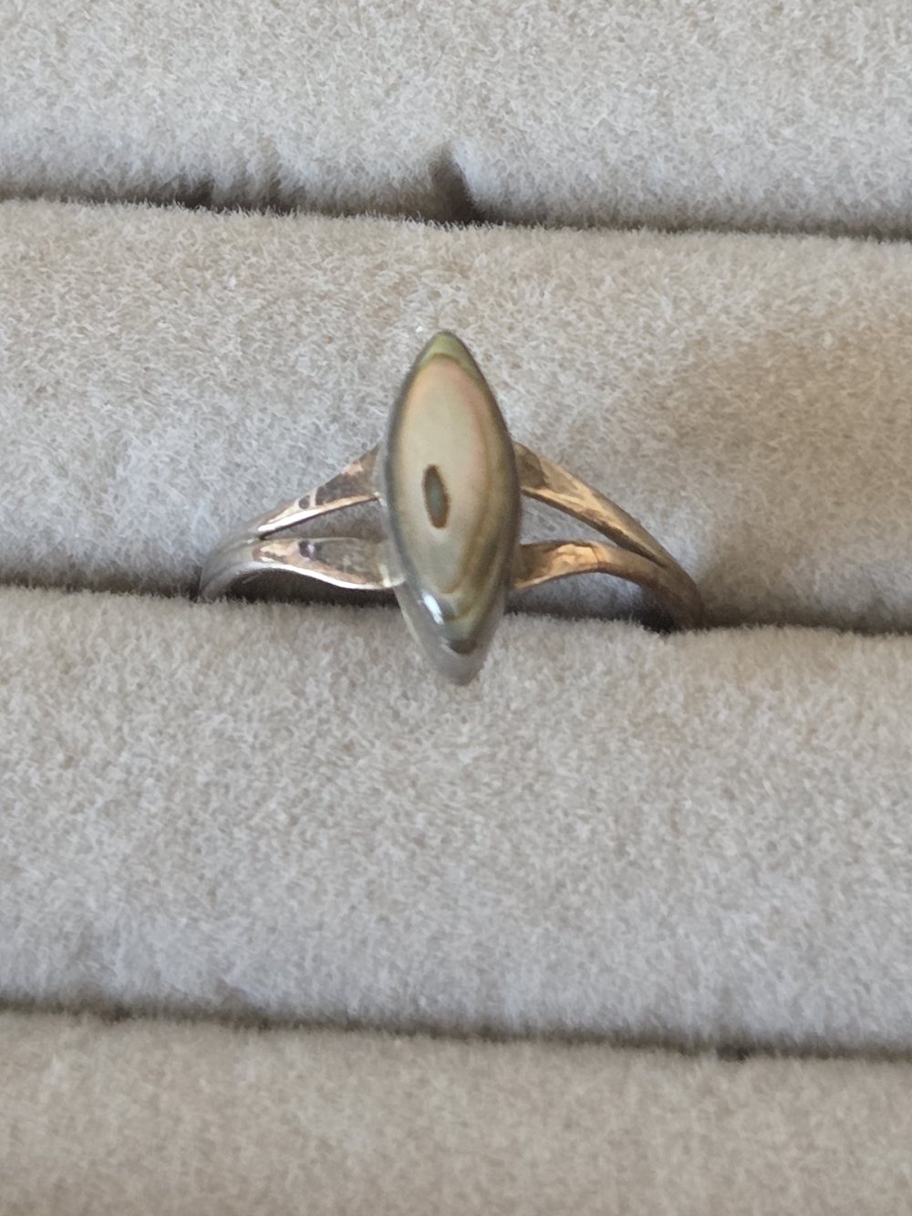 Sterling Silver Marquise Mother-of-Pearl Ring in Cream